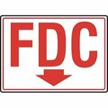 Accuform FDC REFLECTIVE SIGN FDC RED ON WHITE MLFX910GF